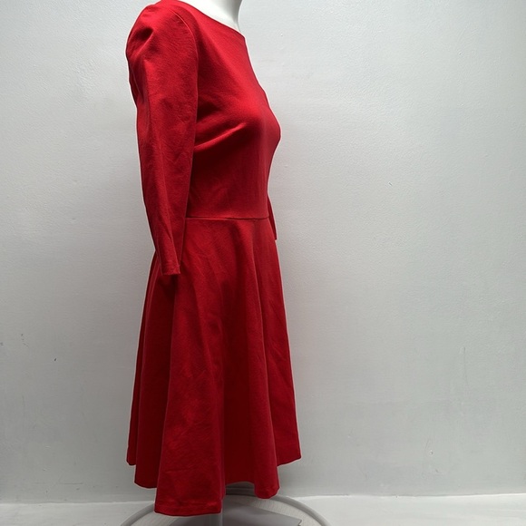 Kate Spade Dress Midi Fit And Flare Jersey Stretch Ponte Knit Bright Red Size XS - Picture 3 of 9